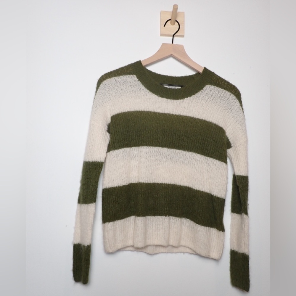 Madewell Tibbed Crewneck Cropped Oversized Sweater size XXS